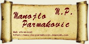 Manojlo Parmaković vizit kartica